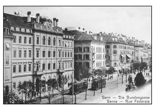 Bern SSB: Bundesgasse in 1902 mit Ce 2/4 Serie 51 - 57