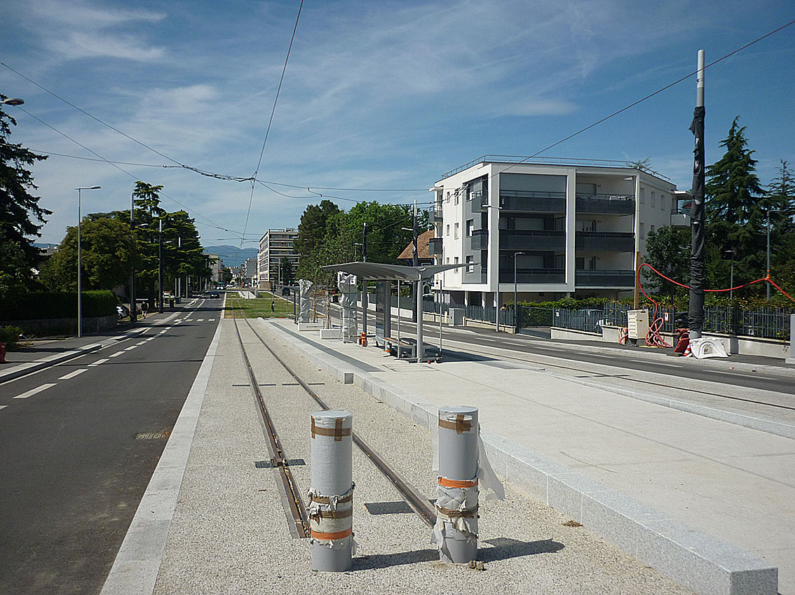 Baustelle zur Tram-Verlängerung durch Annemasse