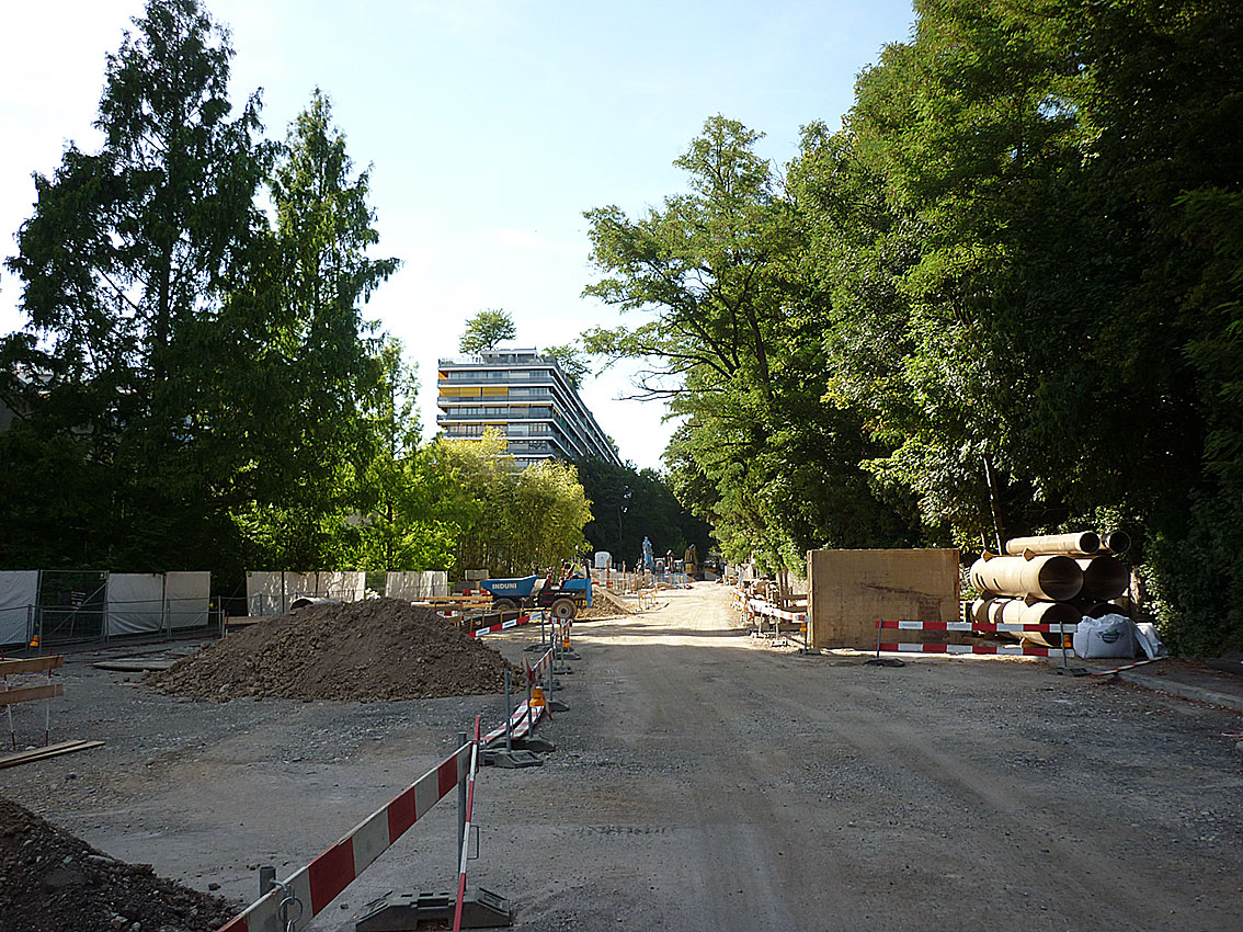 Ausbaubaustelle der Tramlinie Genf – Ferney